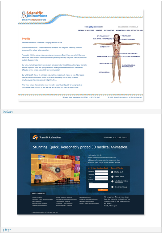Scientific Animations Web Design